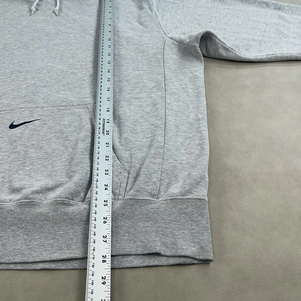 Vintage Y2K Nike Mens XL Gray Center Swoosh Hoodie Pullover Sweatshirt *Read